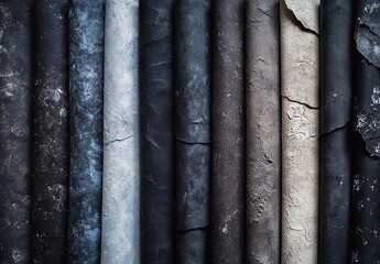 Fototapeta premium Rolled Ink Vintage Letterpress Textures. Variety of rounded end books