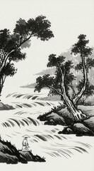 traditional japanese ink painting