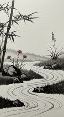 traditional japanese ink painting
