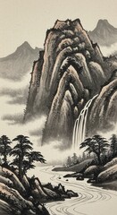 traditional japanese ink painting