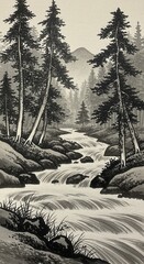 traditional japanese ink painting