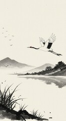 traditional japanese ink painting