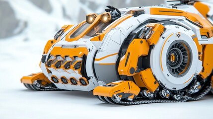 Fototapeta premium Sleek Futuristic Vehicle Design in Dynamic Ice Environment