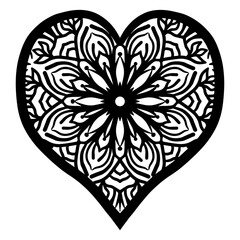 Heart shape with mandala ornament