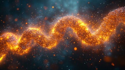 A futuristic scene where chromosomes are visualized as glowing, swirling particles that display genetic information in real-time. 283