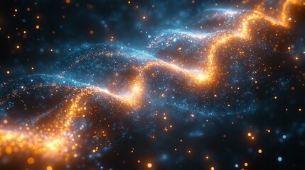 A conceptual image showing the interaction between genes and environmental factors, with the genetic code glowing in the background. 364