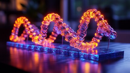 A conceptual image where the four base pairs are represented as different colored puzzle pieces coming together to form a complete DNA molecule. 421