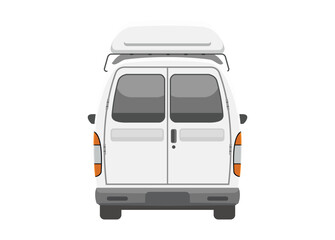 Van car. Rear view. Simple flat illustration.