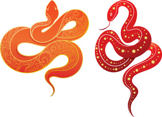 Obraz premium Red and Orange Snakes 