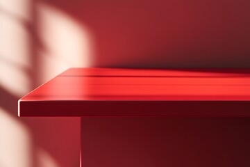 Obraz premium Red Tabletop Surface and Wall