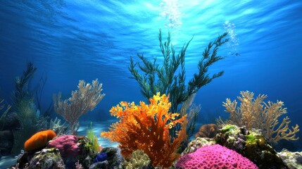 Naklejka premium Vibrant Underwater Coral Reef