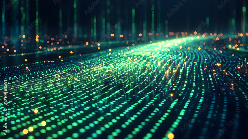 Poster abstract digital data flow network connection background