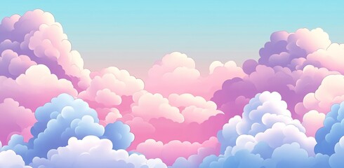 Pastel pink, purple, and blue cloudscape.