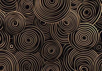 Seamless abstract modern geometric circle line pattern
