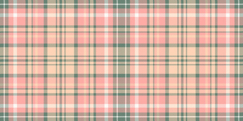 Page textile texture plaid, towel check tartan background. Vogue seamless pattern fabric vector in red and pastel colors.