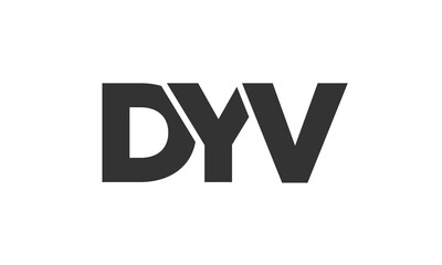 DYV logo design template with strong and modern bold text. Initial based vector logotype featuring simple and minimal typography. Trendy company identity.
