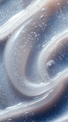 Translucent Gel with Air Bubbles and Glitter Particles