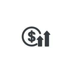 flat design illustration vector the dollar exchange rate is rising.