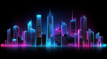 Neon Cityscape at Night.