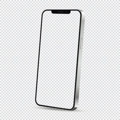 Smartphone mockup frame less transparent screen