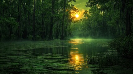 Obraz premium Exploring nature's beauty a serene landscape with ecommerce shopping basket concept in a lush environment