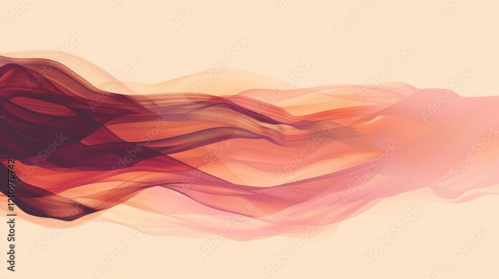 Wall mural ethereal flowing waves of soft textures in warm tones, creating a dreamlike atmosphere for backgroun