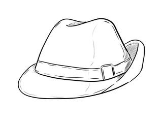 fedora hat digital drawing illustration isolated