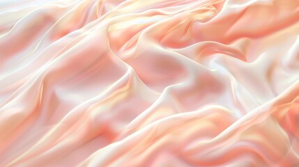 Obraz premium Elegant Flowing Fabric Background in Soft Peach and Cream Tones, Perfect for Versatile Designs, Textiles and Modern Aesthetic Themes
