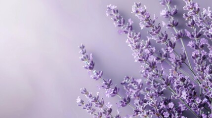 Obraz premium Beautiful and Delicate Lavender Flowers with Soft Purple Hues Creating a Serene and Tranquil Atmosphere for Relaxation and Natural Beauty in Floral Design