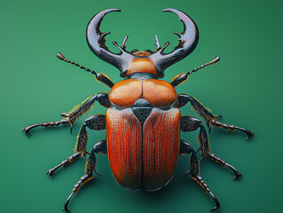 A Detailed View Of A Striking Orange And Black Beetle