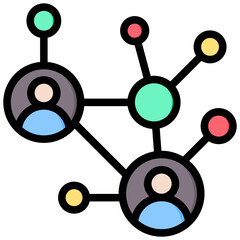 Networking Outline Color Icon