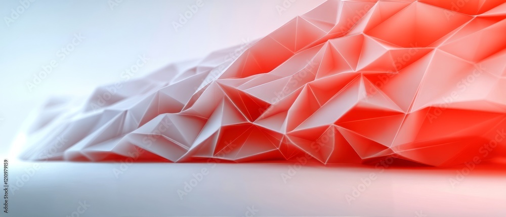 Poster complex shapes create visually captivating patterns with red and white colors
