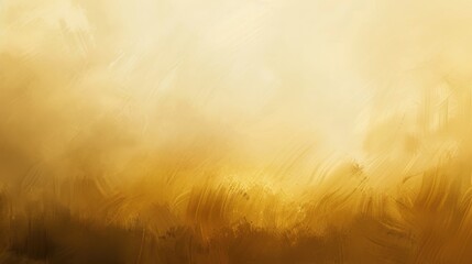 Abstract Golden Landscape with Soft Brush Strokes Creating a Dreamy Atmosphere Evoking Peace and Tranquility in a Warm Golden Palette