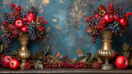 Autumnal Still Life: A Symphony of Red and Gold