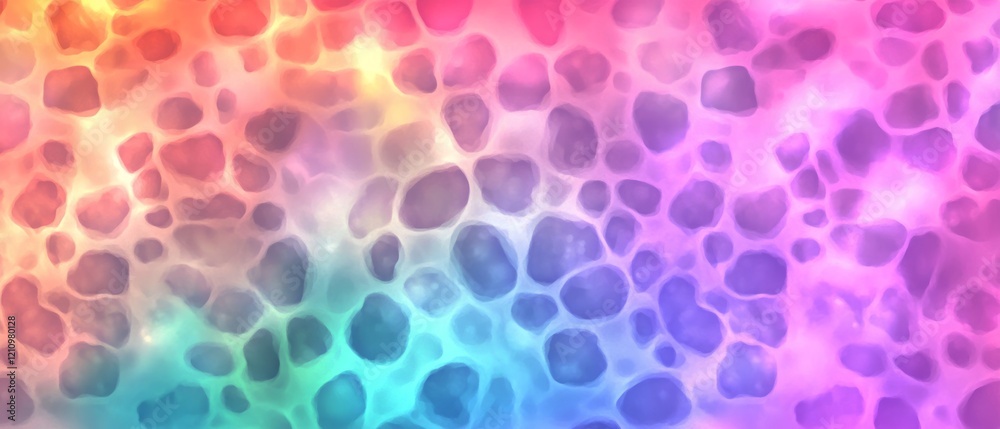Poster bright and colorful abstract design featuring rounded shapes and a gradient effect