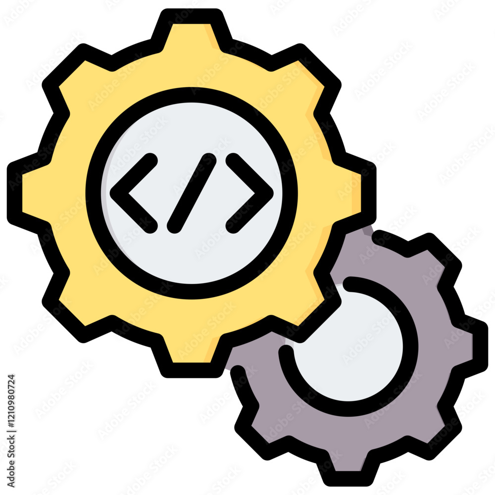 Poster configuration outline color icon