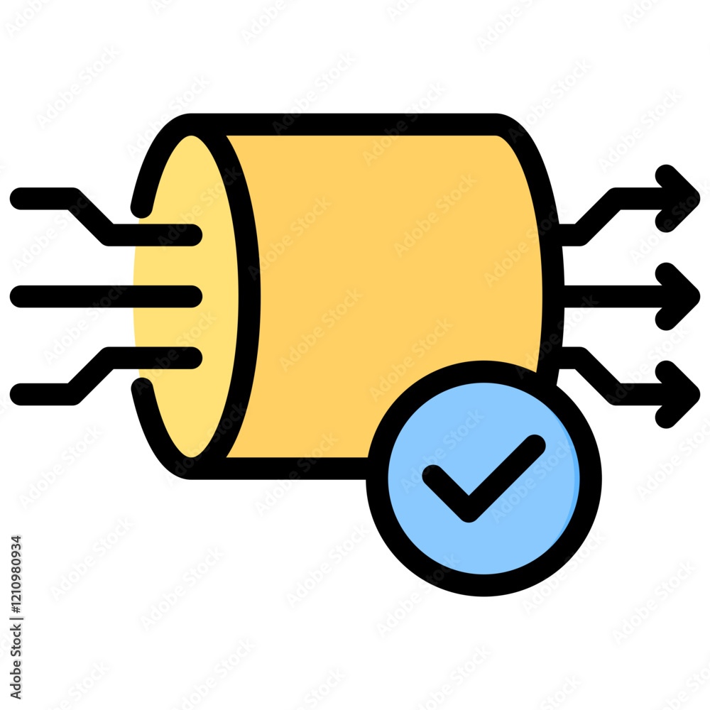 Poster pipeline outline color icon