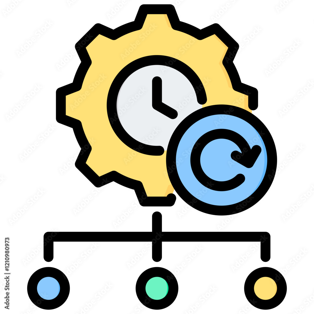 Poster realtime processing outline color icon