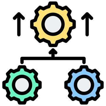 Parallel Processing Outline Color Icon