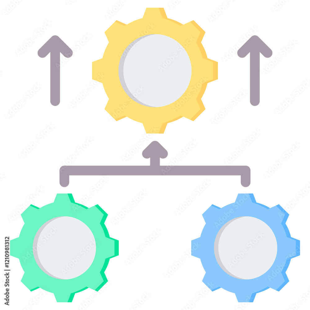 Poster parallel processing flat icon