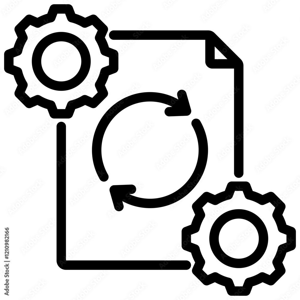 Poster Preprocessing Outline Icon