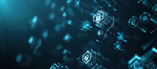 Fototapeta premium Abstract digital security network. (3)