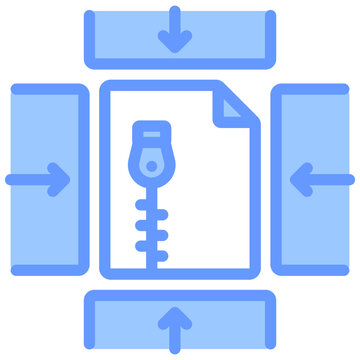 Data Compression Blue Icon