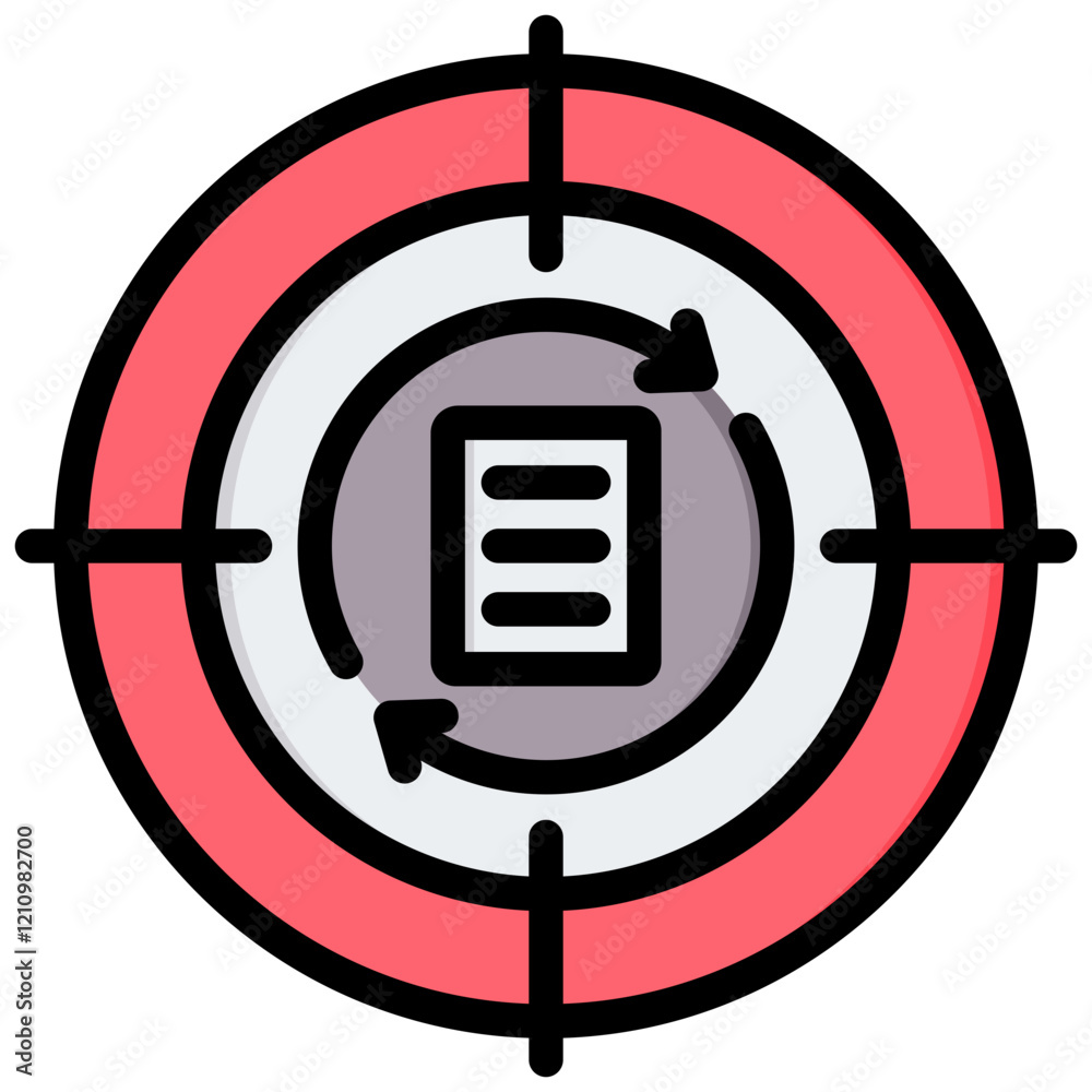 Poster data lifecycle outline color icon