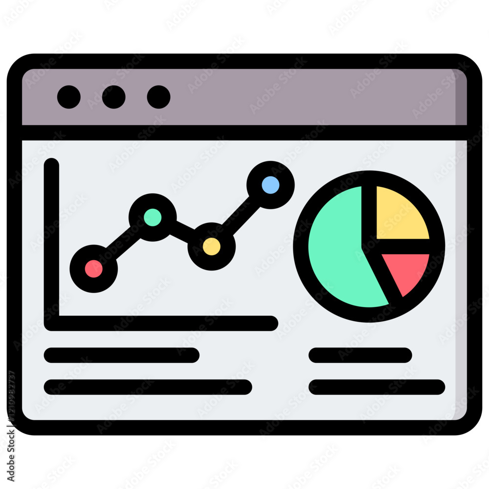 Poster visualization outline color icon