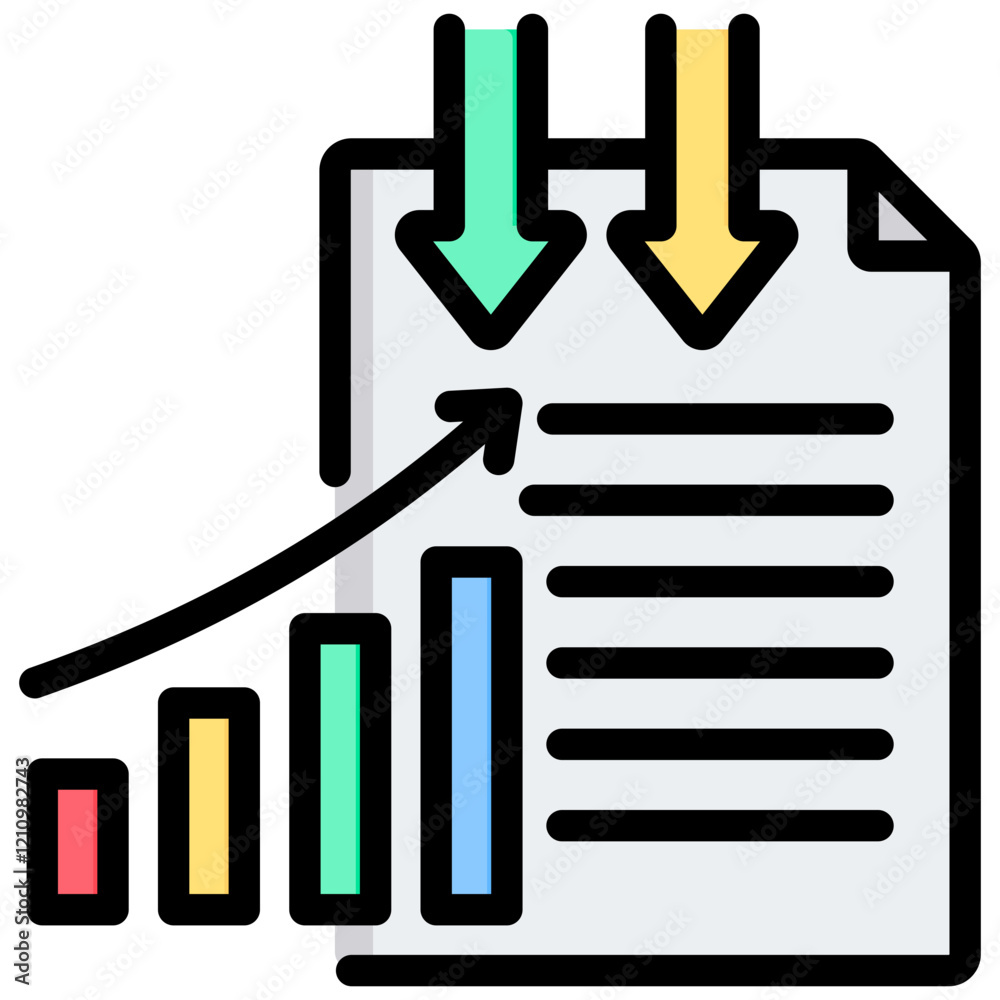 Poster data inference outline color icon