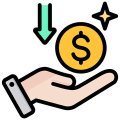 Net Income Outline Color Icon