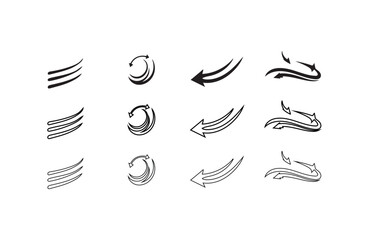 Arrow Icon Designs for Web and Graphic Projects Unique Minimalist Arrow and Circular Icon Set for UI Design