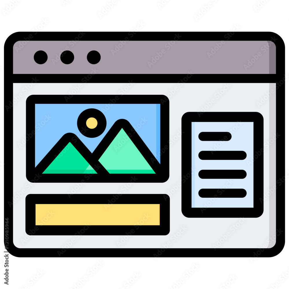 Poster format outline color icon
