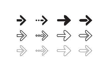 Arrow Icon Designs for Web and Graphic Projects Unique Minimalist Arrow and Circular Icon Set for UI Design